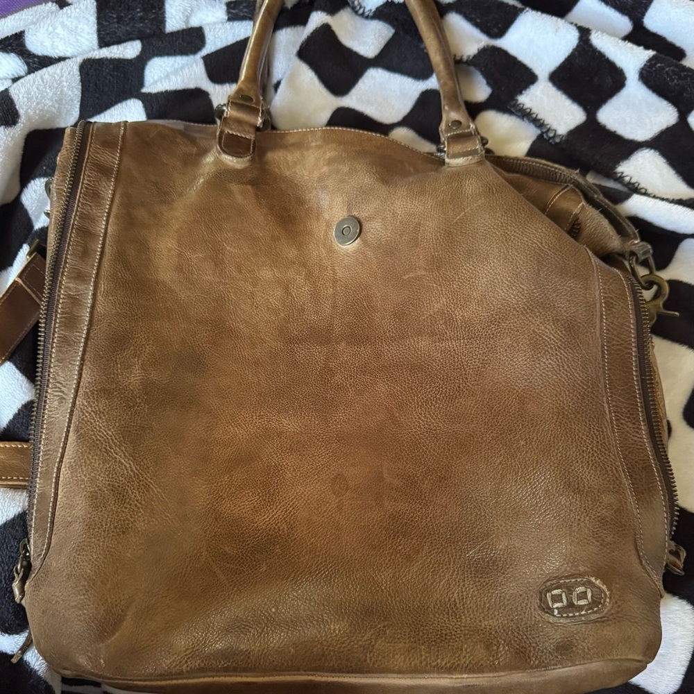 Bed Stu Tan Leather Laptop Bag